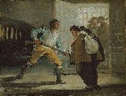 Francisco de Goya El Maragato Threatens Friar Pedro de Zaldivia with His Gun painting